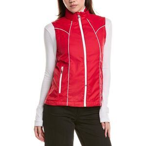 Post Card Womens  Zip Vest, Red
